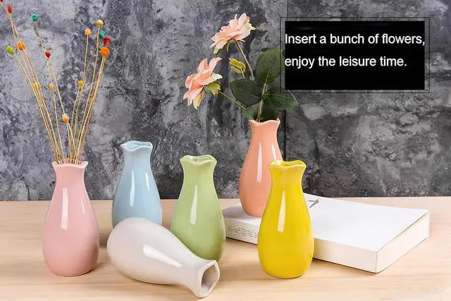 Alt view image 6 of 7 - Small Ceramic Bud Vase Flower Vase Decorative Floral Holder (Blue) | small vases for flowers,Ceramic Vase,Wedding Party Table Vase,bud vases