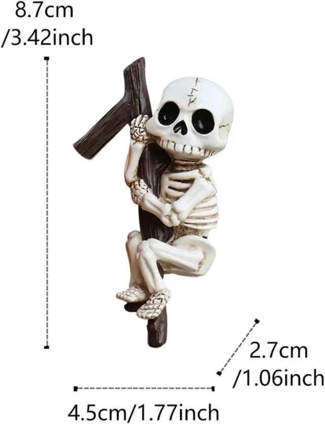 Alt view image 6 of 6 - OwMell Garden Decor Statue Flower Pot Hugger, Funny Outdoor Planter Hugger | Skeleton Decor Statue Figurine for Flowerpot Outdoor, Gothic Halloween Planter Plant Decorations for Pots Ornament, Resin