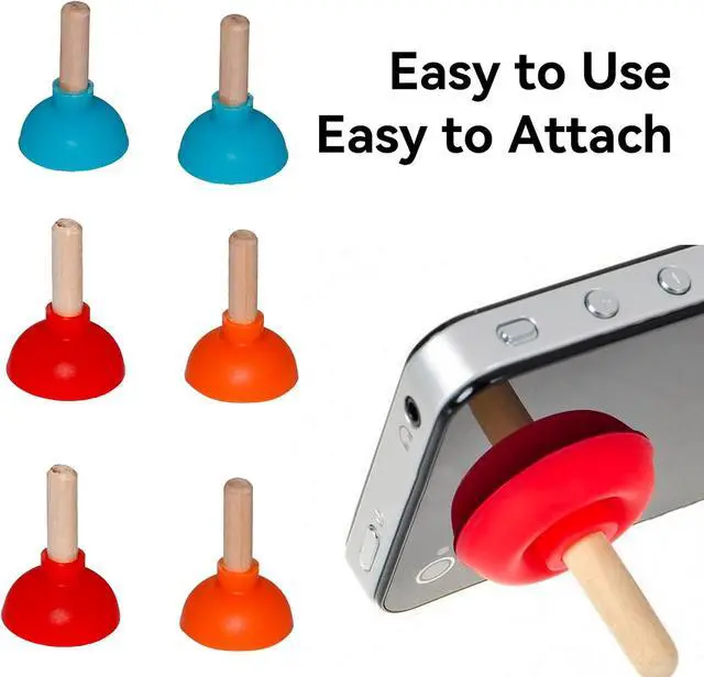 Alt view image 4 of 7 - EVKILKJS 6PCS Toilet Plunger Shape Phone Holder Mini Colorful Plunger Holder Sucker Stand for Supporting Cellphone, Moblie Phone