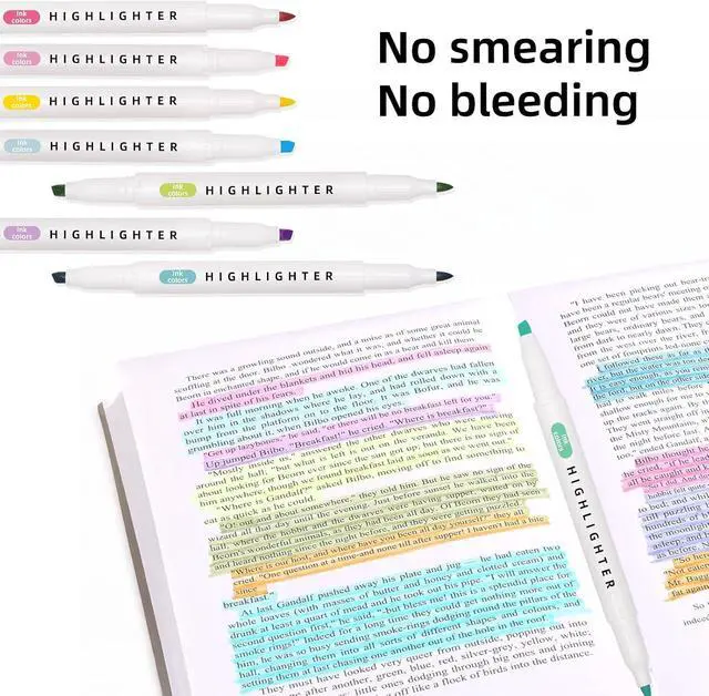 Alt view image 4 of 7 - Pastel Highlighters Set, 8 Pack Highlighters Assorted Colors | Bible Highlighter No Bleed, Quick Dry Dual Tip for Journals Planners Books Notes, Back to School, Classroom Must Have