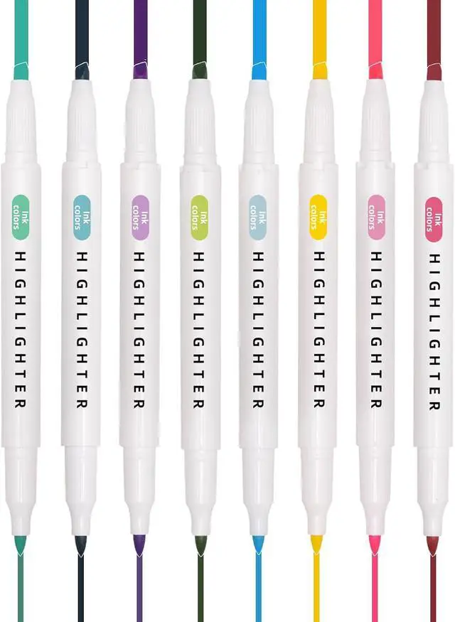 Alt view image 5 of 7 - Pastel Highlighters Set, 8 Pack Highlighters Assorted Colors | Bible Highlighter No Bleed, Quick Dry Dual Tip for Journals Planners Books Notes, Back to School, Classroom Must Have
