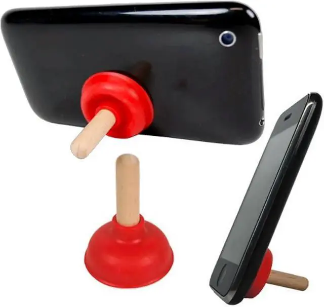 Alt view image 5 of 7 - EVKILKJS 6PCS Toilet Plunger Shape Phone Holder Mini Colorful Plunger Holder Sucker Stand for Supporting Cellphone, Moblie Phone