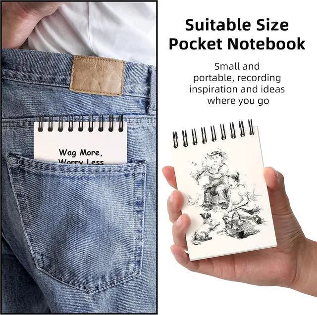 Alt view image 6 of 7 - BOBO RABBIT Small Notebooks with Blank Pages 3x4 Top Spiral Notepads 160 Pages Animal Mini Pads Wire Bound Notebook Stay Organized and Boost Productivity for Work School Travel, Set Of 4