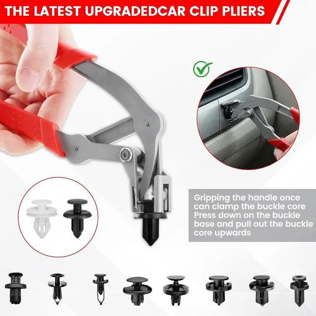 Alt view image 2 of 7 - Car Clip Pliers, Panel Clip Removal Tool, Professional Auto Clip Removal Pliers for Automotive Plastic Fasteners, Push Pin & Door Trim, Damage-Free Interior & Exterior Disassembly Tool