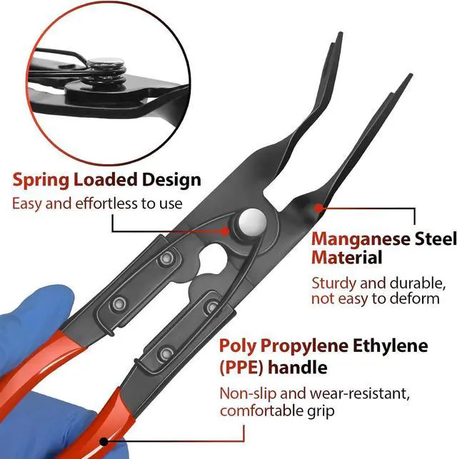 Alt view image 4 of 7 - Keze 3 Pcs Auto Clip Pliers Set and Fastener Remover,Car Trim Rivet Removal Pry Tool Repair Kit with Storage Bag for Automotive Door Panel,Upholstery,Dashboard,Plastic Fasteners
