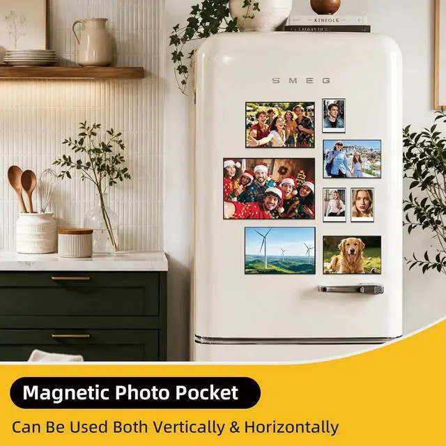 Alt view image 3 of 7 - 20 Pack Magnetic Picture Frames for Refrigerator,4x6 Inch,Black | Magnetic Photo Frames Reusable, Magnetic Frames Refrigerator Magnets For Pictures,Postcard, Locker, Wall, Cabinet