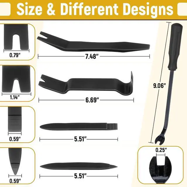 Alt view image 2 of 7 - BFXM 5PCS Auto Trim Removal Tool kit,Clip Pry Tools Kit No Scratch Plastic | Car Door Panel Rivet Pliers Tool Kit, Automotive Interior Fastener Puller Remover Body Repair Set for Car