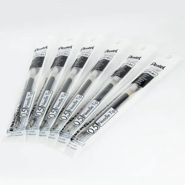 Alt view image 2 of 5 - Pentel Refill Ink - for EnerGel Gel Pen, 0.5mm Needle Tip, Fine, Black Ink, Pack of 6 Refills (LRN5-6A)