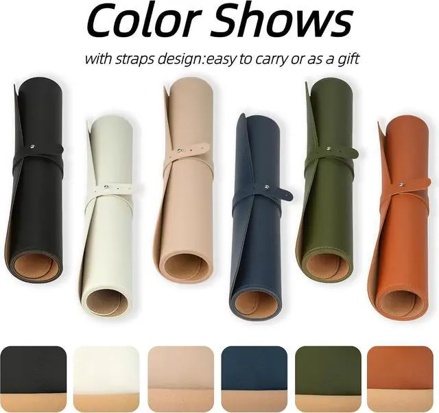 Alt view image 5 of 7 - Desk Pad Mat Dual-Sided Natural Cork and PU Leather Non-Slip Water-Resistant Desk Matt for Desktop