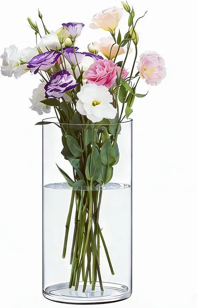 Main image of Acrylic Flower Vase Cylinder, 7.86" Tall Clear Plastic Vase for Centerpieces - Shatterproof Wedding, Event & Home Decor Vase, 3.94"X7.86" Tall Round - Clear