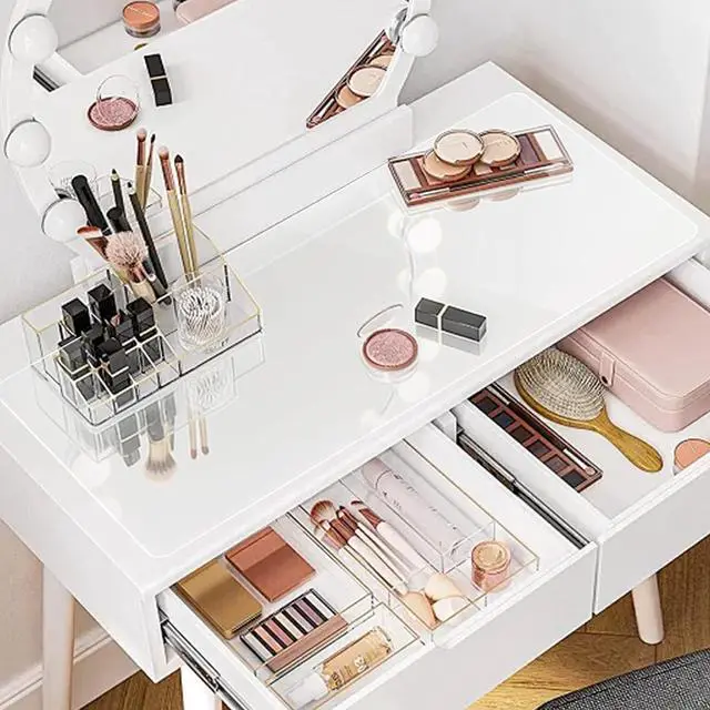 Main image of Small Clear Vanity Mat, 23.6"x11.8", Makeup Desk Protector | Anti-Slip, Waterproof, Scratch Resistant, Safe Round Edge, Odorless, Easy Clean, Prevents Vanity Cosmetics & Pet Bowl stains