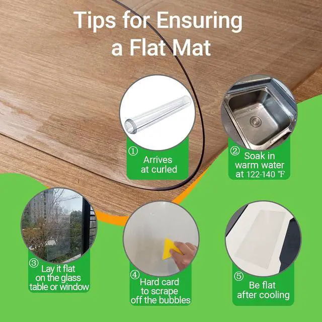 Alt view image 4 of 7 - Small Clear Vanity Mat, 23.6"x11.8", Makeup Desk Protector | Anti-Slip, Waterproof, Scratch Resistant, Safe Round Edge, Odorless, Easy Clean, Prevents Vanity Cosmetics & Pet Bowl stains