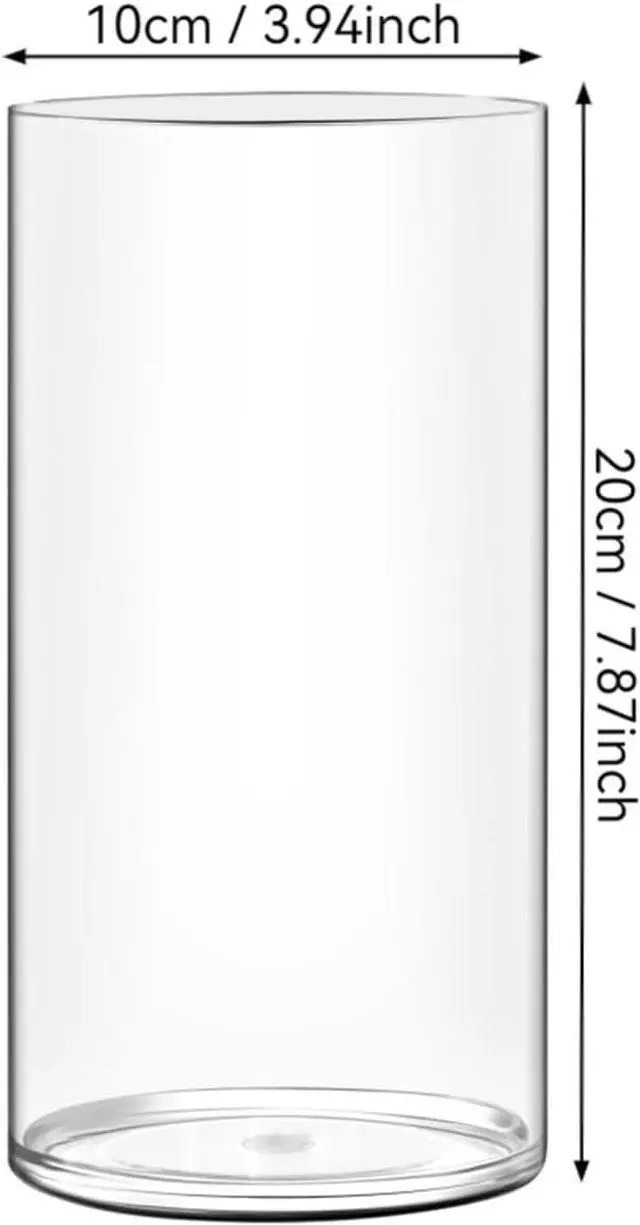 Alt view image 3 of 7 - Acrylic Flower Vase Cylinder, 7.86" Tall Clear Plastic Vase for Centerpieces - Shatterproof Wedding, Event & Home Decor Vase, 3.94"X7.86" Tall Round - Clear