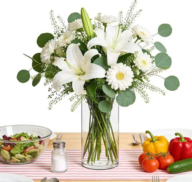 Alt view image 6 of 7 - Acrylic Flower Vase Cylinder, 7.86" Tall Clear Plastic Vase for Centerpieces - Shatterproof Wedding, Event & Home Decor Vase, 3.94"X7.86" Tall Round - Clear