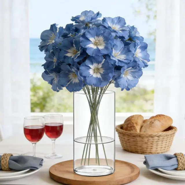 Alt view image 7 of 7 - Acrylic Flower Vase Cylinder, 7.86" Tall Clear Plastic Vase for Centerpieces - Shatterproof Wedding, Event & Home Decor Vase, 3.94"X7.86" Tall Round - Clear