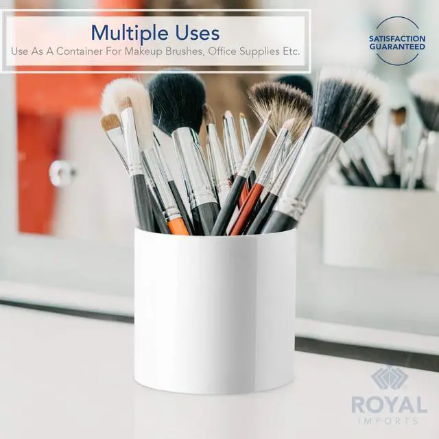 Alt view image 4 of 7 - Royal Imports Flower Acrylic Vases Cylinders - Decorative Centerpiece Display for Home or Wedding - Non Breakable Plastic, 4" - White