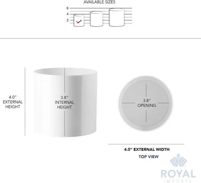 Alt view image 6 of 7 - Royal Imports Flower Acrylic Vases Cylinders - Decorative Centerpiece Display for Home or Wedding - Non Breakable Plastic, 4" - White