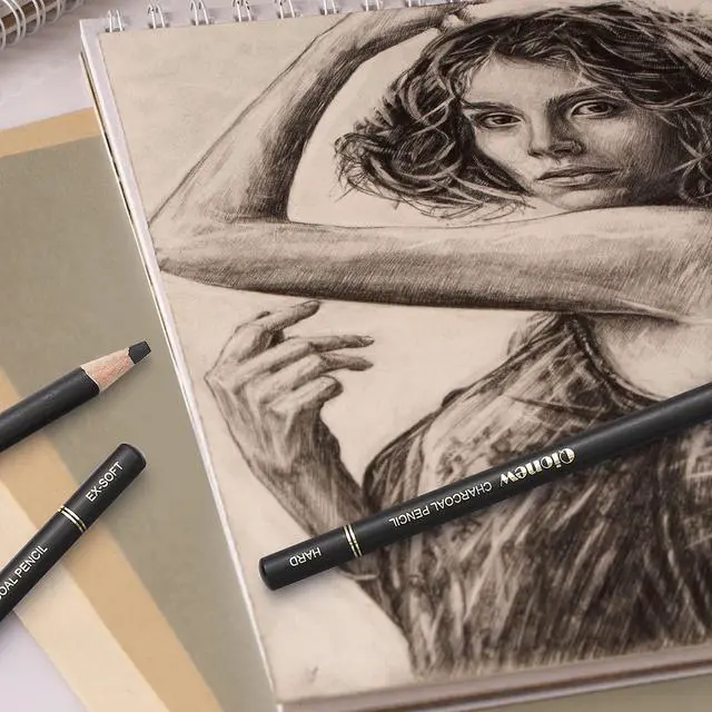 Alt view image 6 of 7 - Qionew Professional Soft Medium and Hard Charcoal Pencils Drawing Set 10Pcs | Super Soft, Soft, Medium & Hard Charcoal Pencils for Drawing, Sketching, Shading, Beginners & Artists