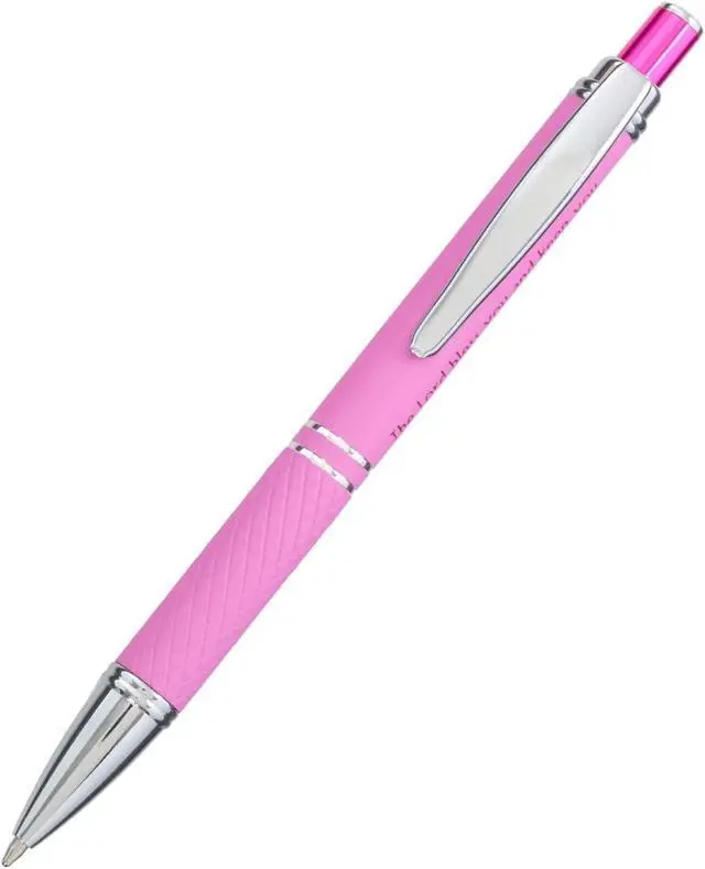 Alt view image 4 of 4 - Christian Art Gifts The Lord Bless You Pink Stylish Classic Pen in Matching Gift Case - Numbers 6:24 Bible Verse Refillable Retractable Medium Ballpoint Pen for Journal Planner Writing Note
