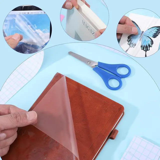 Alt view image 6 of 6 - WSICSE Clear Contact Paper Roll, Self-Adhesive Book Cover, 17 in x 20 Ft | Transparent Waterproof Film, Peel and Stick, Easy to Cut, for Books, Crafts, Documents, Cabinets, Windows and Glass Surfaces