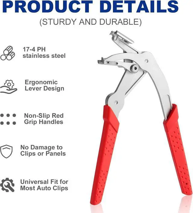 Alt view image 5 of 7 - Trim Removal Tool, Car Clip Pliers Kit, 17-4 PH Stainless Steel | Professional Plastic Fastener Remover For Damage-Free Auto Door Panel Push Pin Rivet Pulling Interior Exterior Disassembly