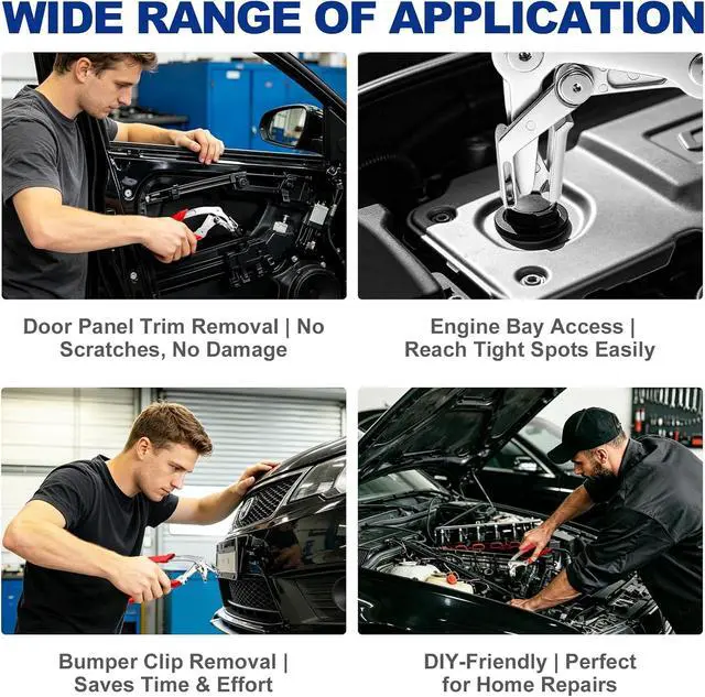 Alt view image 7 of 7 - Trim Removal Tool, Car Clip Pliers Kit, 17-4 PH Stainless Steel | Professional Plastic Fastener Remover For Damage-Free Auto Door Panel Push Pin Rivet Pulling Interior Exterior Disassembly