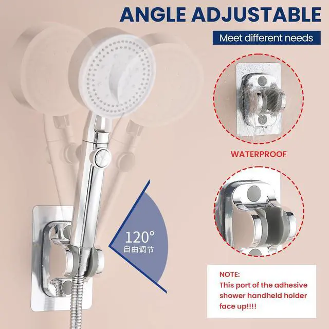 Alt view image 2 of 7 - Hand held Shower Head Holder-Relocatable Handheld Showerhead Holder, Suitable for Installation On Smooth Surfaces