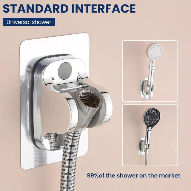 Alt view image 3 of 7 - Hand held Shower Head Holder-Relocatable Handheld Showerhead Holder, Suitable for Installation On Smooth Surfaces