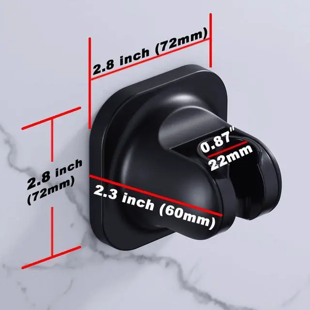 Alt view image 2 of 7 - Handheld Shower Head Holder, Adhesive Showerhead Bracket, Angle Adjustable Shower Wand Holder Wall Mounted, Black