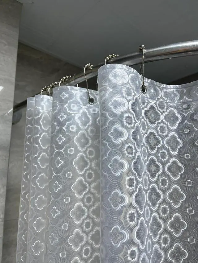 Alt view image 2 of 6 - EVA 8G Bathroom Shower Curtain Liner, Heavy Duty Waterproof Shower Curtain Liner with Magnets Thick Plastic Shower Curtains 72x72 Inch, 12 Hooks