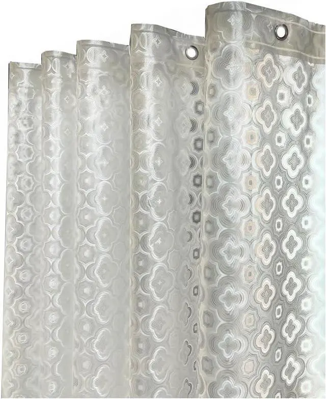 Alt view image 6 of 6 - EVA 8G Bathroom Shower Curtain Liner, Heavy Duty Waterproof Shower Curtain Liner with Magnets Thick Plastic Shower Curtains 72x72 Inch, 12 Hooks