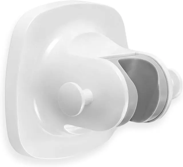 Main image of Wall Mount Handheld Shower Head Holder - 5 Angles Adjustable - Concealed Adhesive Mount - Screw Alternative - Bathroom Shower Hose Holder (Gloss White)