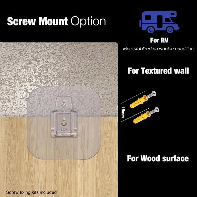 Alt view image 5 of 7 - Wall Mount Handheld Shower Head Holder - 5 Angles Adjustable - Concealed Adhesive Mount - Screw Alternative - Bathroom Shower Hose Holder (Gloss White)