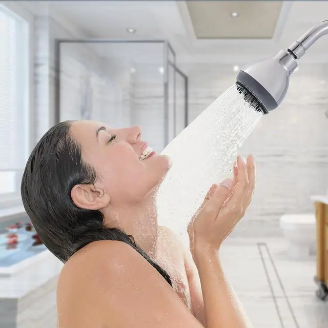 Alt view image 7 of 7 - 3" High Pressure Shower Head, Powerful Pressure Boosting Rain Showerhead, with Adjustable Swivel Brass Ball Joint for Relaxing and Comfortable Shower Experience (Chrome)