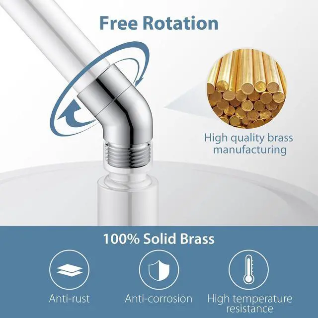 Alt view image 3 of 7 - 135 Degree Elbow Shower Head Adapter All Metal Handheld Shower Head Elbow Adapter Shower Arm Angle Adapter Shower Arm Extension 45° Showeradapter For Shower Heads Extension Pipe (135°, Chrome)