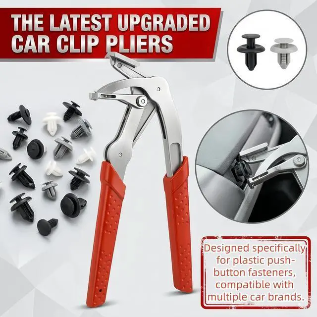 Alt view image 4 of 7 - Car Clip Pliers & Panel Clip Removal Pliers, Spring-Loaded Fastener Rivet Remover for Auto Door Panels, Interior & Exterior Trim, Mechanic, Damage-Free Disassembly(1 pcs)
