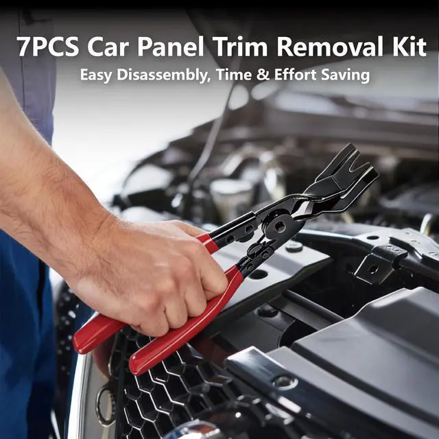 Alt view image 2 of 7 - 7 Pcs Car Trim Removal Tool Kit with Non-Scratch Plastic Pry Tool and Fastener Clip Pliers, Car Trim Removal Tool, for Auto Interior Car Panel Detachment, Dashboard, Door Clips & Upholstery