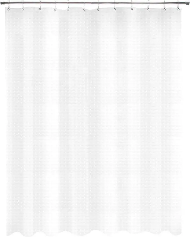 Main image of Kenney KN61151 Medium Weight 5 Gauge Embossed Waterproof PEVA Shower Curtain Liner with Rust-Resistant Metal Grommets for Bathroom, 70" W x 72" H, Clear