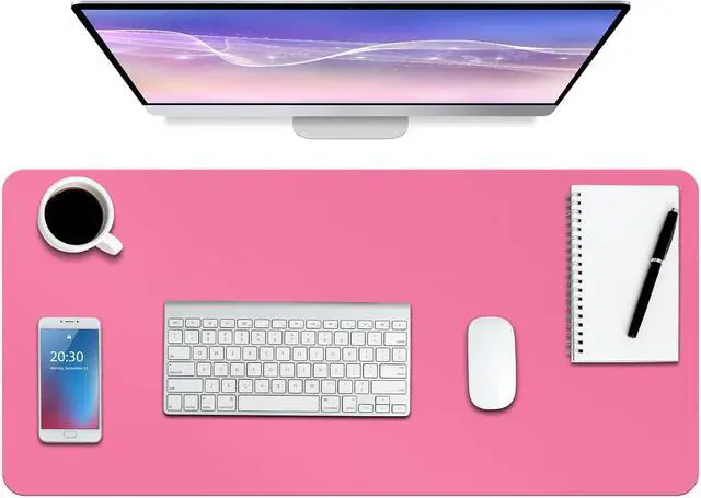 Main image of Boutilon Leather Desk Pad Protector,Non-Slip Mouse Pad,Laptop Desk Pad,Office Mouse Mat,Waterproof Leather Desk Blotter,Desk Writing Pad for Office and Home (S-Rose Pink,24"x 14")