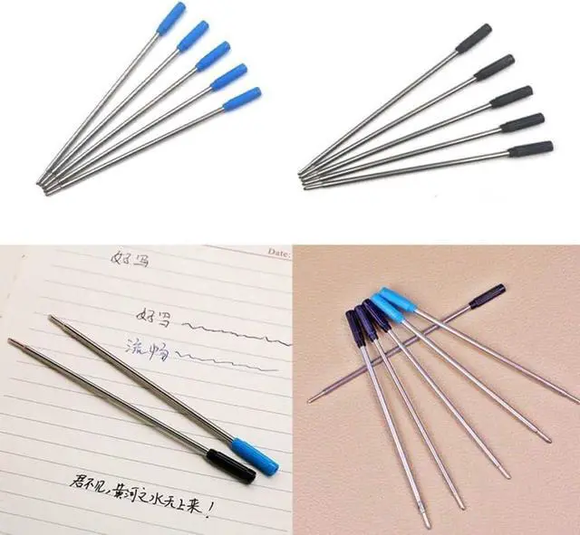 Alt view image 7 of 7 - 3 Pcs Wholesale Ballpoint Metal Pen Refill 1.0mm Length 11.6cm and Short Steel Blue Replacement V8B4 Re Pen Refill Black Ink, Ink Pen Refills Pens and Refills Writing for Correction Supplies