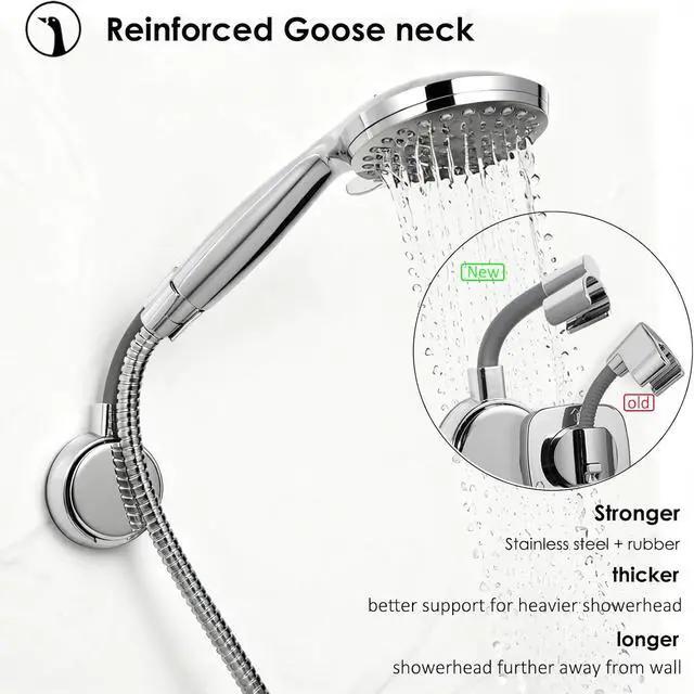 Alt view image 5 of 7 - Suction Cup Handheld Shower Head Holder - Reusable - 360 Swivel Adjustable - Wall Mount Shower Wand Holder