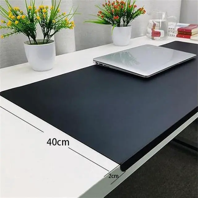 Alt view image 4 of 6 - Lifup Non-Slip Desk Pad Protector, Self Adhesive Writing Mat with Full Grip Fixation Lip, Waterproof PU Leather Large Mouse Pad for Home Office Gaming Black 15.7" x 11.8"