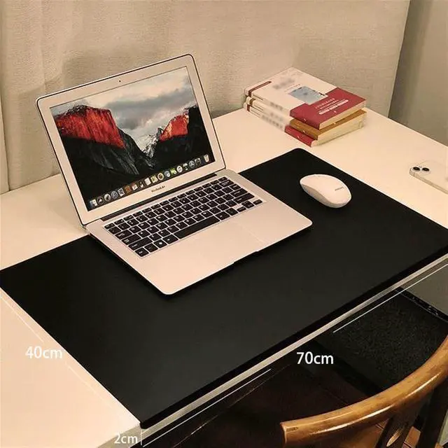 Alt view image 5 of 6 - Lifup Non-Slip Desk Pad Protector, Self Adhesive Writing Mat with Full Grip Fixation Lip, Waterproof PU Leather Large Mouse Pad for Home Office Gaming Black 15.7" x 11.8"
