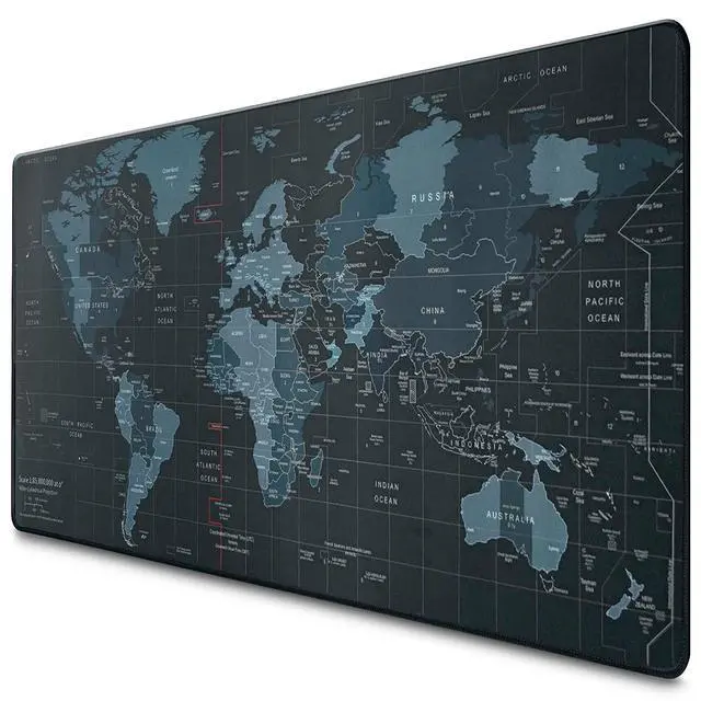 Main image of Mouse Pad Desk Map XXL, 35"x15.7", Full World Print, Non-Slip Base | World Map Mouse Pad XXL, Geographical Print, Soft and Smooth Surface, Water-Resistant, Wide Coverage, for Gaming and Work