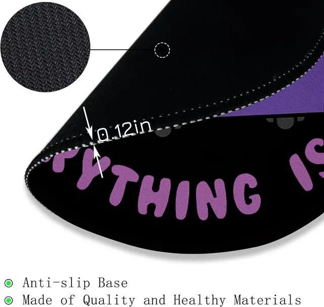 Alt view image 5 of 6 - Gctriki Dumpster on Fire Mouse Pad, Purple Small Mouse Pads for Desk | Stitched Edge, Non-Slip Rubber Base, Funny Round Mousepad For Laptop Gaming, Cute Office Desk Accessories Decor for Women