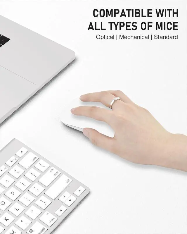Alt view image 4 of 7 - Desk Pad, 23.6" x 13.8" PU Leather Non-Slip Desk Mat Large Mouse Pad for Desktop, Waterproof Laptop Computer Writing Mat for Office, Home, Work, Gaming, White