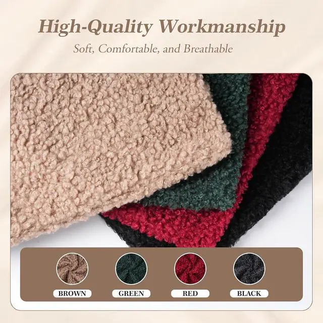 Alt view image 4 of 6 - Brown Decorative Throw Pillow Covers, Set of 2, 18X18 in, Curly Teddy Wool | Soft Couch Cushion Covers for Outdoor Chair Bed Sofa Living Room, Modern Home Decor