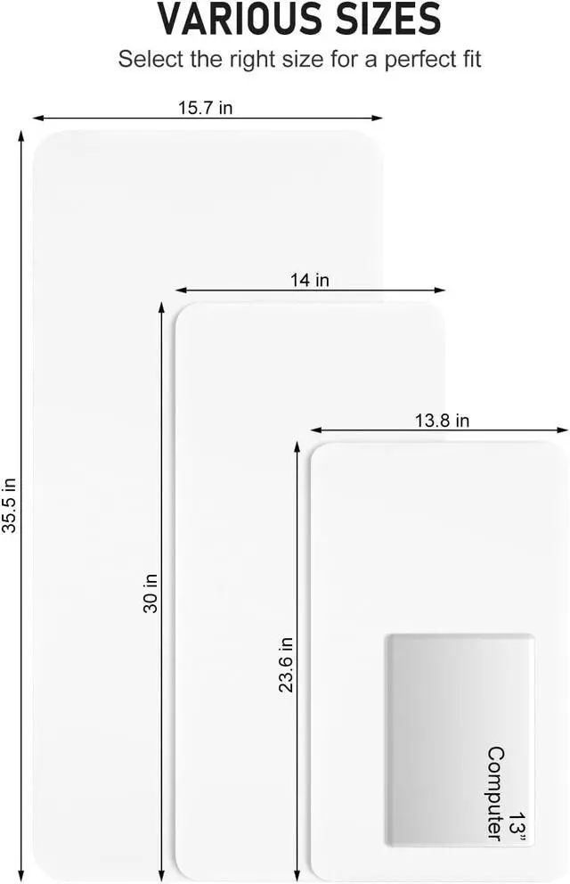 Alt view image 6 of 7 - Desk Pad, 23.6" x 13.8" PU Leather Non-Slip Desk Mat Large Mouse Pad for Desktop, Waterproof Laptop Computer Writing Mat for Office, Home, Work, Gaming, White