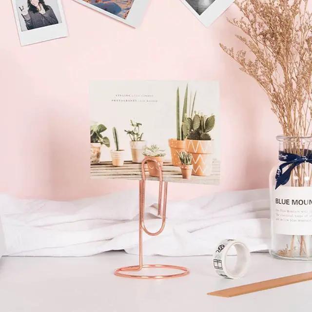 Alt view image 2 of 7 - Photo Clip,Nordic Paper Clip Table Card Memo Holder Stand Photo Clips Holder Message Folder Desk Stand for Paper Note Memory Photo
