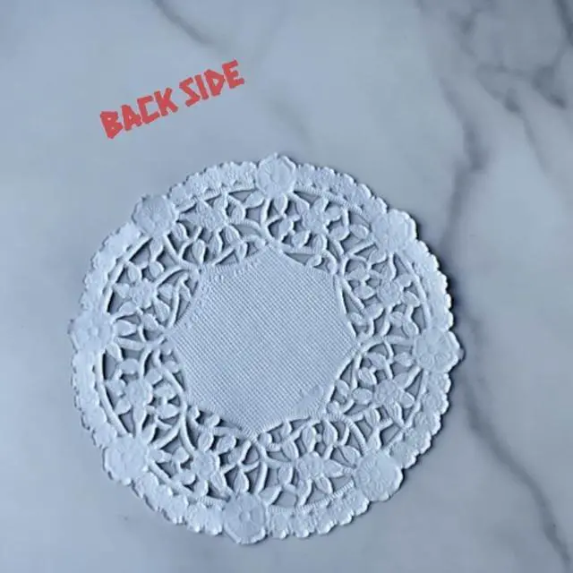 Alt view image 6 of 7 - 4 Inch Silver Foil Lace Paper Doilies, 50 Pack | Round, Disposable, For Desserts, Pastries, Appetizers, For Weddings and Parties
